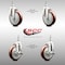 Service Caster 5 Inch 316SS Maroon Polyurethane 10mm Threaded Stem Caster Brakes SCC, 2PK SS316TS20S514-PPUB-MRN-M1015-2-TLB-2 - alternate 1